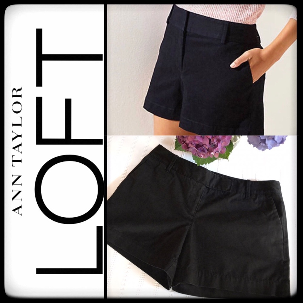ANN TAYLOR LOFT 100% COTTON WOMEN’S BLACK SHORTS